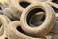 Very old car tires Royalty Free Stock Photo