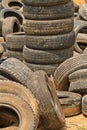 Very old car tires Royalty Free Stock Photo