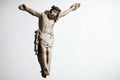Very old carved and painted wooden crucifix Royalty Free Stock Photo