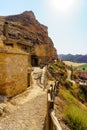 Very old cave houses in the mountain that were used to make white wine Ribera de Duero, Soria.