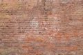 Very old clay brick wall of red-brown color Royalty Free Stock Photo