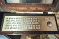 Very old computer, rusty keyboard with monitor Royalty Free Stock Photo