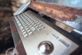 Very old computer, rusty keyboard with monitor Royalty Free Stock Photo
