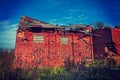 Very old damaged brick building instagram stile Royalty Free Stock Photo