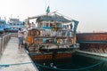 Very old and decrepit traditional dhows wooden boat