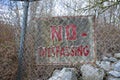 No trespassing sign in red letters Royalty Free Stock Photo