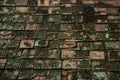 Very old dirty roof tile of Thai Asian temple roof Royalty Free Stock Photo