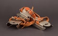 Very old dutch ice skates for a small child Royalty Free Stock Photo