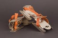 Very old dutch ice skates for a small child Royalty Free Stock Photo