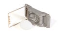 Very old egg cutter isolated Royalty Free Stock Photo