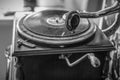 Very Old Gramophone in Black and white Royalty Free Stock Photo