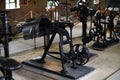 Very old exercise machines in the museum of salt-making and rehabilitation in Ciechocinek Poland Europe