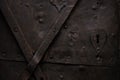 Very old iron forged door Royalty Free Stock Photo