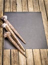 very old large nails on a beautiful wooden background, rusty Royalty Free Stock Photo