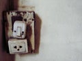 A very old light switch that is not in use Royalty Free Stock Photo