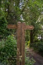 Very old rural wooden footpath sign, England Royalty Free Stock Photo