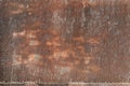 Very old rusted sheet iron. Textured metal surface. Remains old paint, rusty metallic rough material Royalty Free Stock Photo