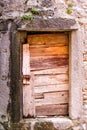 Very old rustic wood door / A wooden door in a rural third world country house.