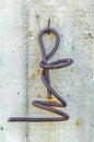 Very old rusty iron twist sprial Royalty Free Stock Photo