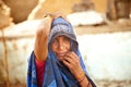 Very old and sad indian villager woman Royalty Free Stock Photo