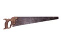 Very old saw with wooden handle Royalty Free Stock Photo