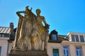 Very old statue of a man and woman Royalty Free Stock Photo