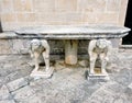 Very old stone table within the Church in Bay of Kotor, Montenegro