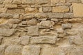 Very old stone wall texture, close-up architectural background Royalty Free Stock Photo