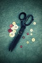 Very old tailor's scissors Royalty Free Stock Photo