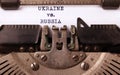 Old typewriter with a clear message: Stop the war
