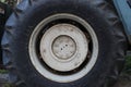 Very old wheel rim of the same old working tractor, Greece, Halkidiki, Arnaia Royalty Free Stock Photo