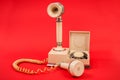 Nostalgic Connection: Embracing the Charm of Retro Technology Royalty Free Stock Photo