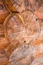 Very old withered logs in the Russian Orthodox church