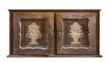 Very old wooden decorated cabinet Royalty Free Stock Photo