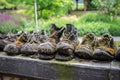 Very old work shoes Royalty Free Stock Photo