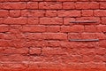 Very old, worn out red brick wall texture, background Royalty Free Stock Photo