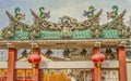 Ornate Gateway Chinese Temple in Penang, Malaysia Royalty Free Stock Photo