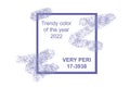 Very peri color of the year 2022. Lavender new trend color on white background