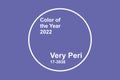 Very Peri the main color of year 2022. Illustration with the main color trend