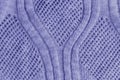 Very peri, violet knitted fabric texture background Royalty Free Stock Photo