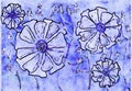 Purple and white floral watercolor illustration, handpainted spring flower image