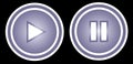 Violet white play pause button icon vector Royalty Free Stock Photo
