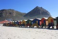 Colorful Cabins on Muizenberg Beach South Africa Royalty Free Stock Photo