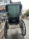 A very popular ancient hand pulled rickshaw in Kolkata Royalty Free Stock Photo