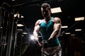 Very power athletic guy bodybuilder Royalty Free Stock Photo