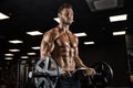 Very power athletic guy bodybuilder Royalty Free Stock Photo