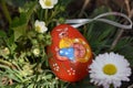 Very pretty colorful easter egg close up Royalty Free Stock Photo