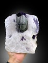 Very rare scapolite crystal on matric mineral specimen from badakhshan afghanistan