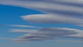 Very rare sighting of several lenticular clouds