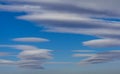 Very rare sighting of several lenticular clouds